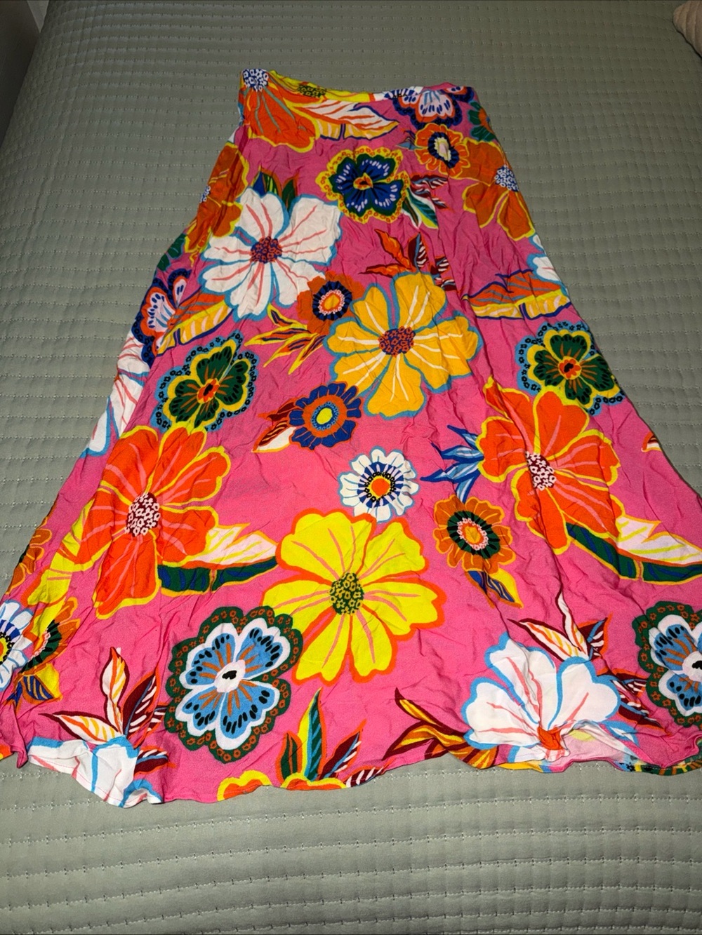 Farm Rio Skirt Womens Size S Pink Maxi Anthropologie Floral Boho Tropical Long